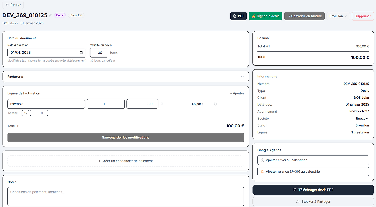 Aperçu du projet Espace client sur mesure