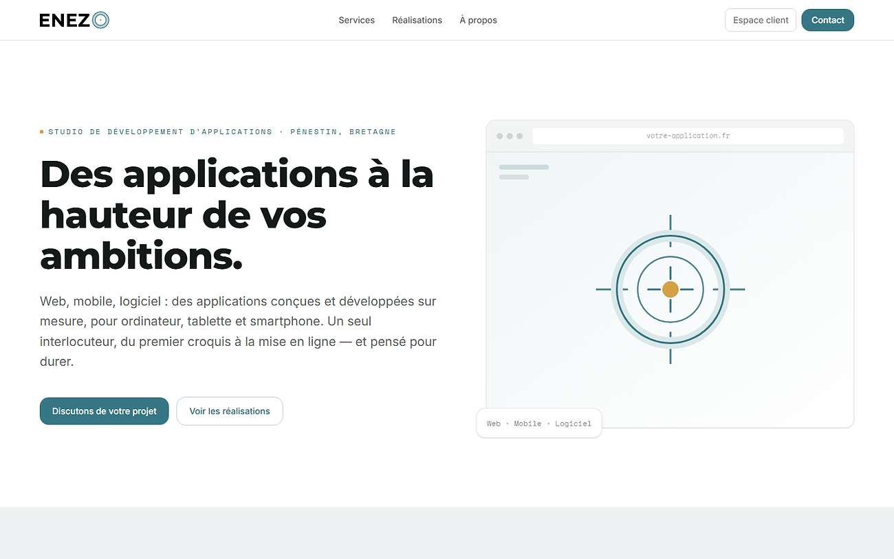 Aperçu du projet Site vitrine Enezo