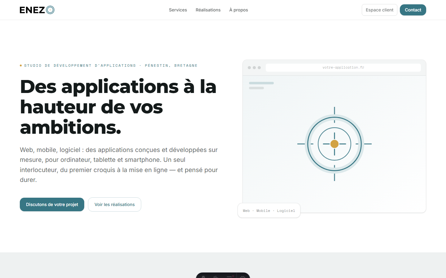 Aperçu du projet Site vitrine Enezo